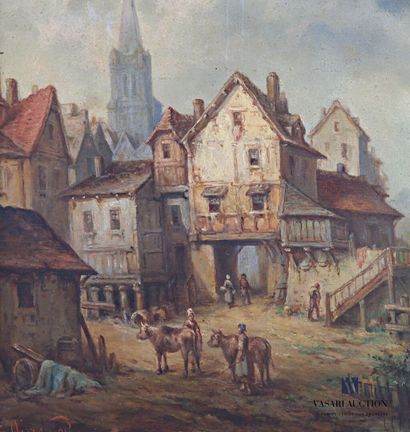 null TELLIARD Ed (XIXth century)
Scene of a city with oxen
Oil on canvas
Signed lower...