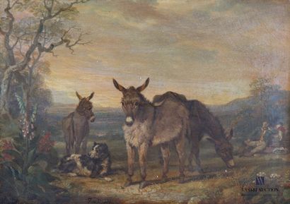 null MORLAND Georges
Dog watching the donkeys
Oil on canvas
Signed in bottom Geo....