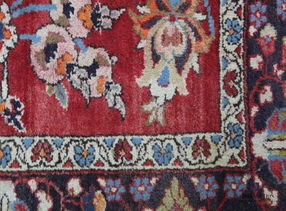 null Hamadan carpet (cotton warp and weft, wool pile), Northwest Persia, second half...