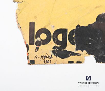 null HAINS Raymond (1926-2005)
Untitled (Log) 
Torn poster 
Signed and dated 1961...