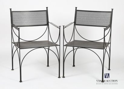 null CAILLETTE René-Jean (1919-2015) - Fermob Edition
Pair of armchairs in black...