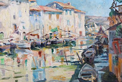 null CASTEX Pierre ( 1937 -1978)
View of a port in the Mediterranean
Signed lower...