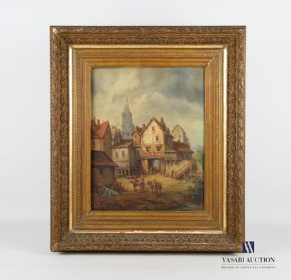 null TELLIARD Ed (XIXth century)
Scene of a city with oxen
Oil on canvas
Signed lower...