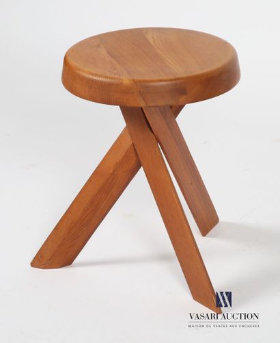 null CHAPO Pierre (1927-1987)
Stool Model S31 in elm, the round seat the helix base...