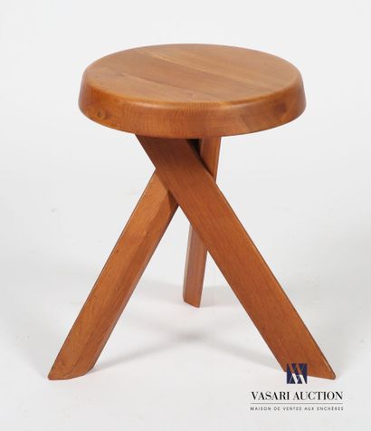 null CHAPO Pierre (1927-1987)
Stool Model S31 in elm, the round seat the helix base...