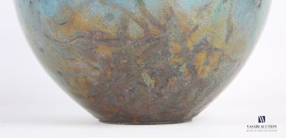 null DURRENBERGER Henri (né en 1949)
Vase raku de forme ovoïde en grès émaillé dans...