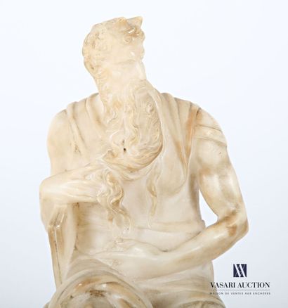 null Alabaster subject representing Moses protecting the tables of the Law after...