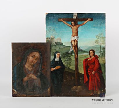 null French school of the XXth century
The crucified Christ between the Virgin and...