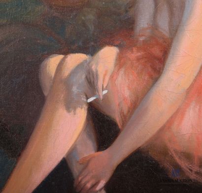 null JAMAL J. (early 20th century)
Ballerina taking a cigarette break
Oil on canvas
Signed...