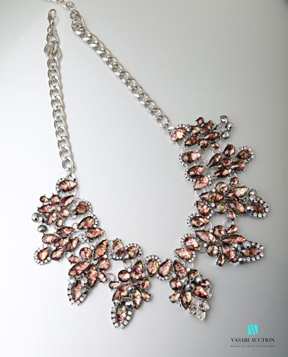 null Necklace metal collar decorated with motifs in falls embellished with fancy...