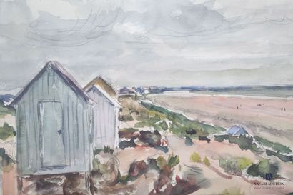 null FRAYE André (C. 1887-1963)
Cabins by the sea - Sailing boats at anchor
Two watercolors...