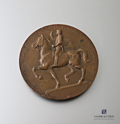 null Médaille en bronze d'après Godefroid Devreese (1861-1941) "Royaume de Belgique...