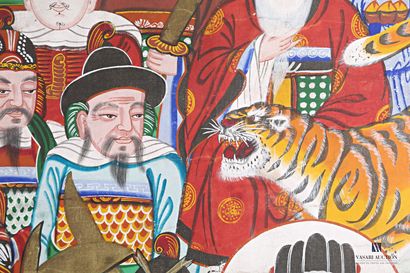 null 20th century Korean school
Shamanist and Buddhist Pantheon 
Oil on canvas
(wear,...