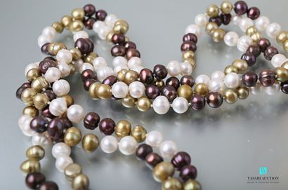 null Necklace of freshwater pearls multicolor.
Length : 81 cm 