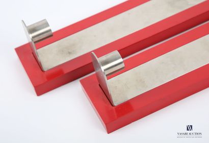 null SAGAFORM Design by ELIASSON Jon
Pair of candlesticks of rectangular form red...