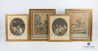 null Lot including four framed pieces : 
- after Carles Vernet - There is no fire...
