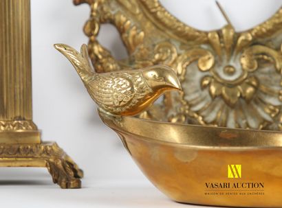 null Lot including a gilded metal cup of shuttle form, the catch in the shape of...