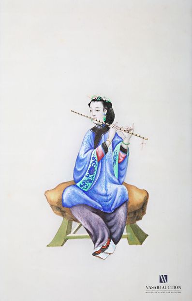 null CHINA 20th century
Two gouaches on rice paper featuring female musicians.
(some...