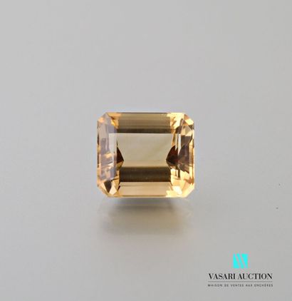 null Citrine on paper of emerald cut of approximately 19 carats.
Dimensions: 16.7...