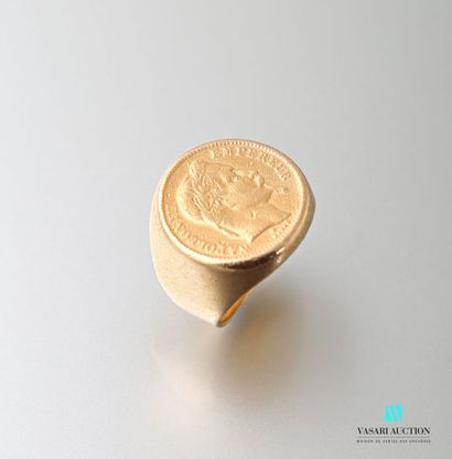 null Ring in yellow gold 750 thousandths decorated with an imitation of 20 francs...