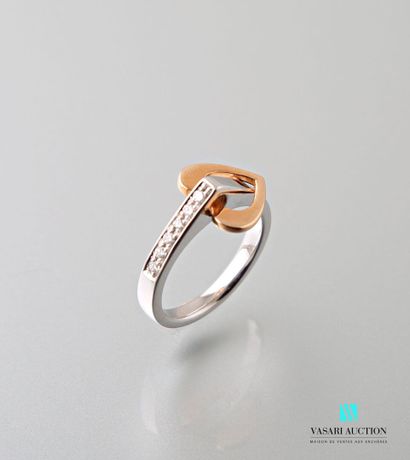 null Lilistone, ring in white gold 750 thousandth, the front in point set with six...