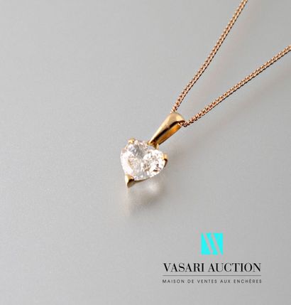 null A chain in pink gold 750 thousandths and a diamond heart pendant of approximately...