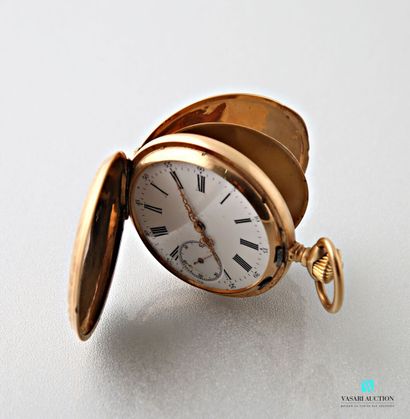 null Watch savonette in gold 750 thousandths decorated with a clapper presenting...