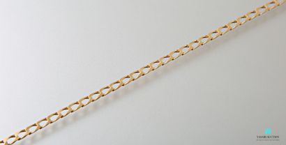 null Necklace in yellow gold 750 thousandths oval mesh filed 
Weight : 14,7 g - Length...