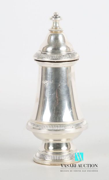null Silver plated baluster pepper pot on a pedestal base with a frieze of gadroons...