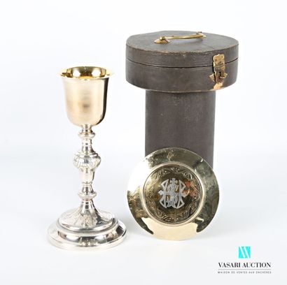 Chalice, it rests on a silver-plated metal...