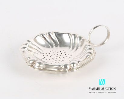 null Teapot and its holder in silver plated metal with a moving edge decorated with...