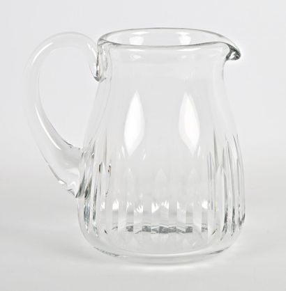 null BACCARAT 
Crystal water pitcher Cassino model, the body decorated with a frieze...