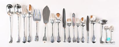 null Silver household set of 176 pieces, the plain handle slightly poly-lobed and...
