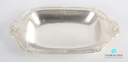 null Silver-plated basket of oblong form, the edge decorated with nets finished by...