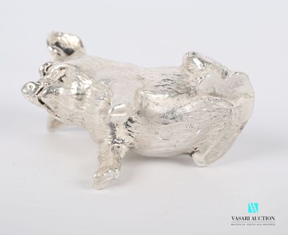 null Sujet en argent représentant un cochon assis 
Poids : 134,04 g
Haut. : 4,5 cm...