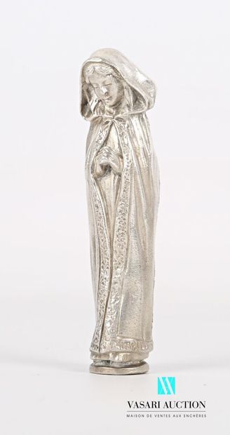 null Blind stamp in silver, the handle showing a woman praying.
Height : 9 cm. 9...