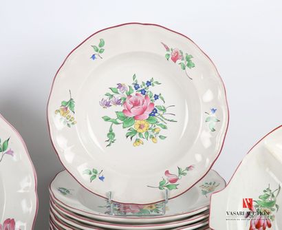 CM° LUNEVILLE - KG
Earthenware dinner service treated in polychromy with decoration...