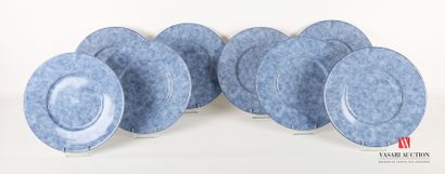 null CHRISTOFLE
Eight earthenware plates treated in blue monochrome
Diameter : 31,5...