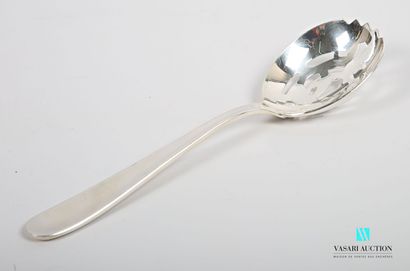 null Ice-cube spoon in silver plated metal, the plain handle, the spoon repercé presents...