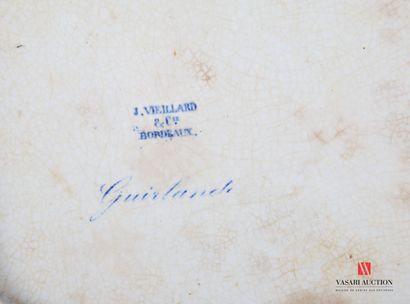 null BORDEAUX - Jules Vieillard & Cie Manufacture de 
Suite de trois plats rectangulaire...