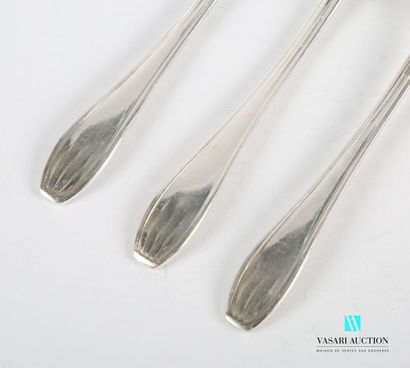 null Part of condiment service in silver plated metal including a paté shovel, a...