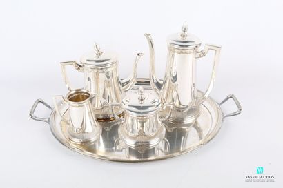 null Tea and coffee service in silver plated metal including a teapot, a coffee pot,...