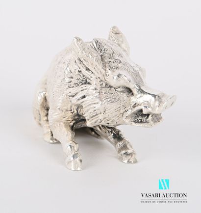 null Silver subject representing a boar sitting.
Height : 5.3 cm 5,3 cm - Length...