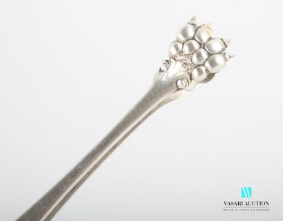 null Sugar tongs in silver plated metal, the plain arms are finished by lion claws,...