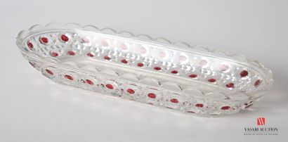 null BACCARAT
Lot including two elements of table runner in molded crystal of rectangular...
