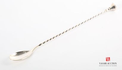 null Cocktail spoon in silver plated metal, the twisted handle finished by a pin.
Length...