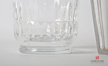 null BACCARAT 
Crystal decanter, the collar hemmed with a frieze of gadroons and...