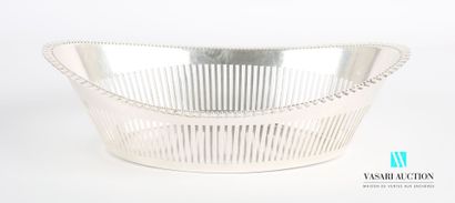 null Basket of form shuttle out of silver plated metal posing on a flat bottom, the...