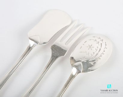 null Part of condiment service in silver plated metal including a paté shovel, a...