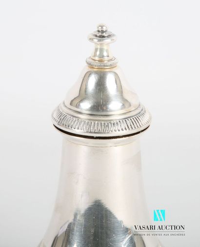 null Silver plated baluster pepper pot on a pedestal base with a frieze of gadroons...